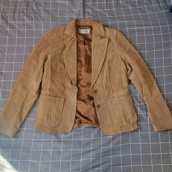 90s vintage brown suede jacket - Picture 1 of 4